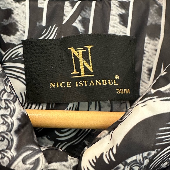 Nice Istanbul Animal Print Quilted Coat with Rhinestones Size M - Picture 2 of 12